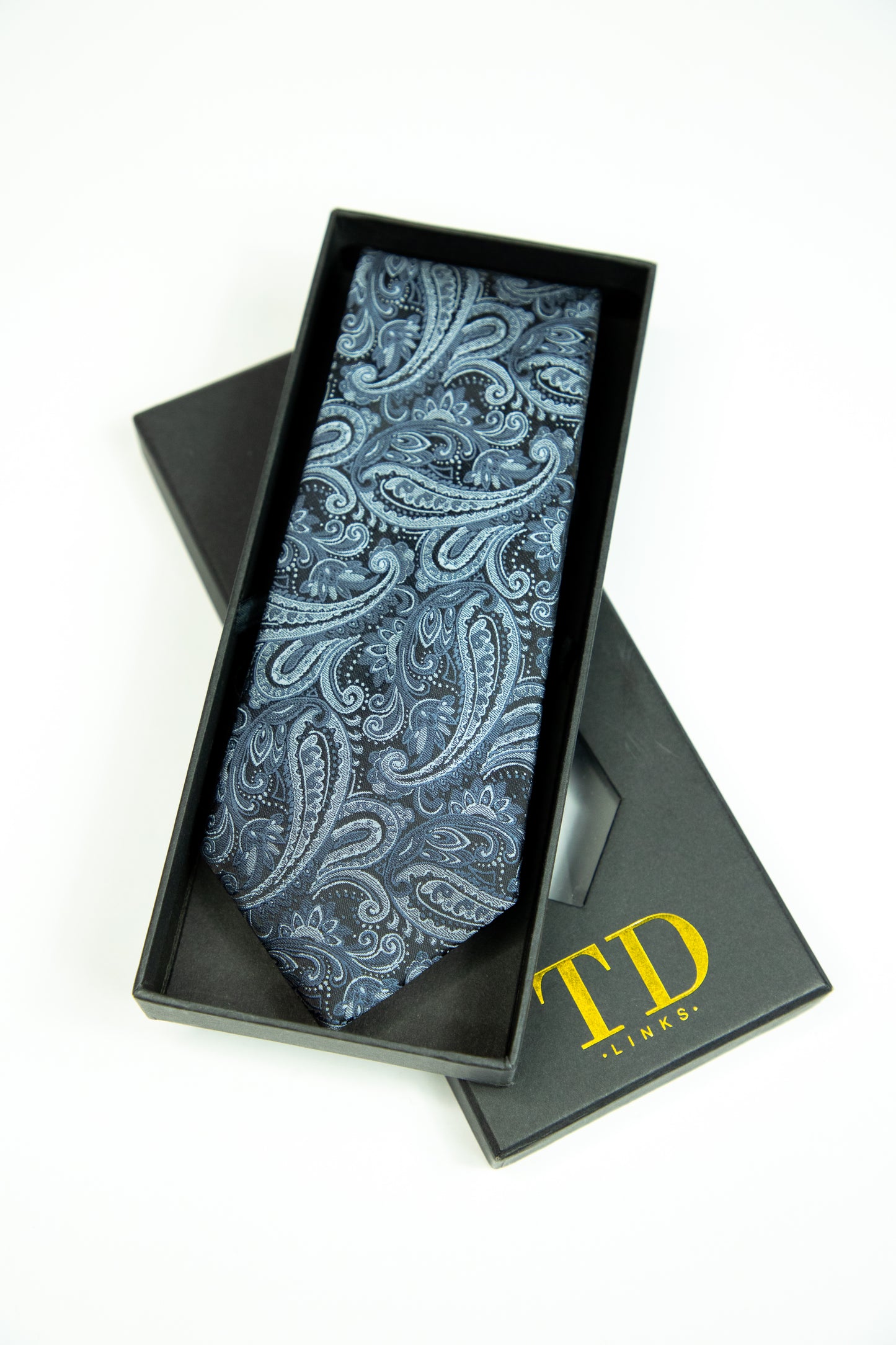 Midnight Blue Two-Tone Paisley Tie