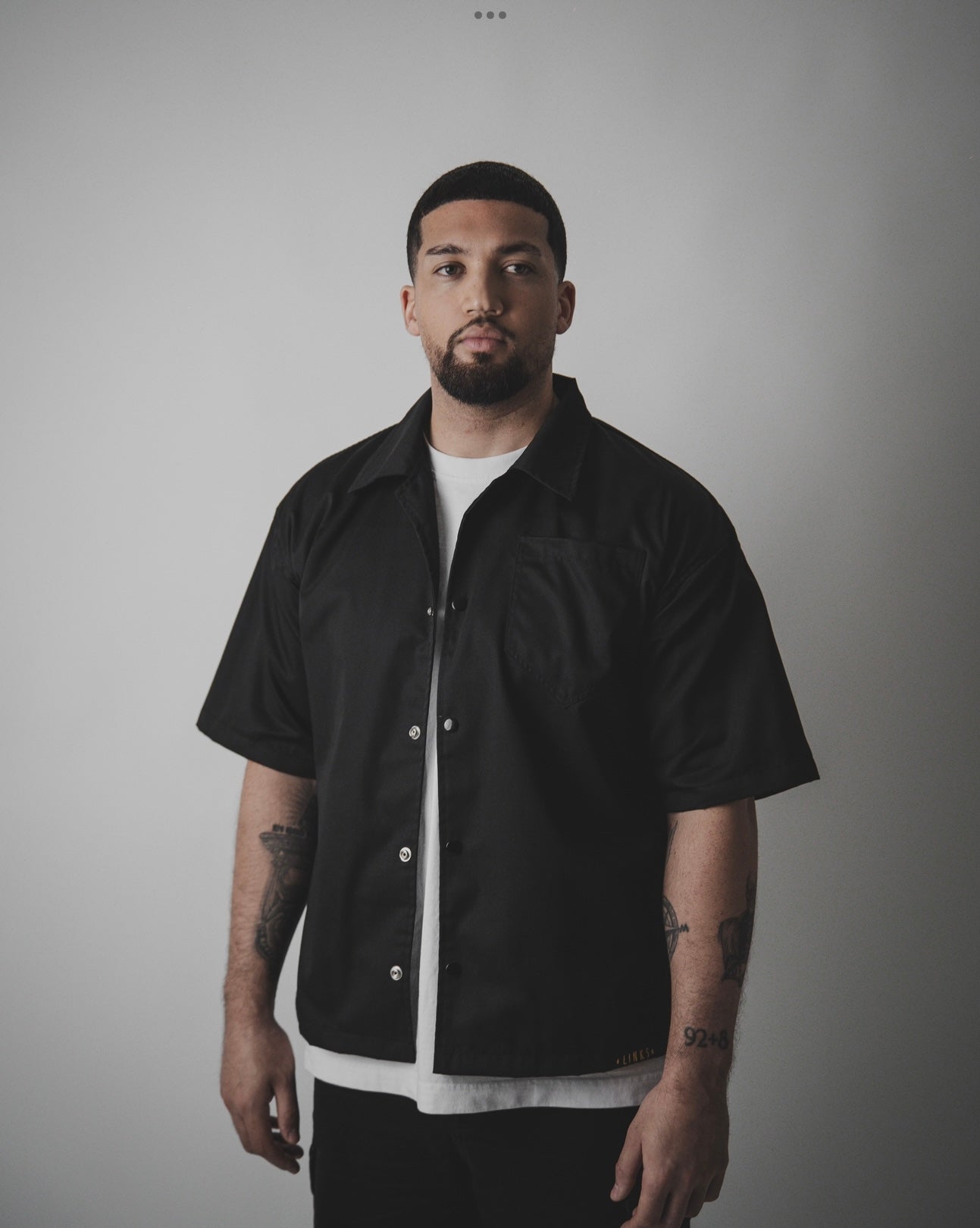Boxy Overshirt- Black