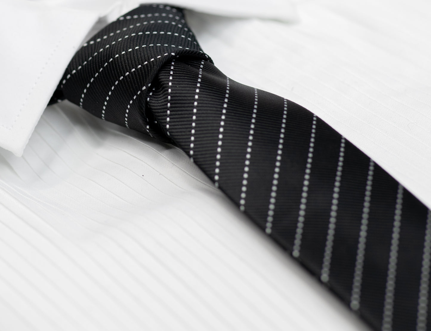 Black & White Striped Tie