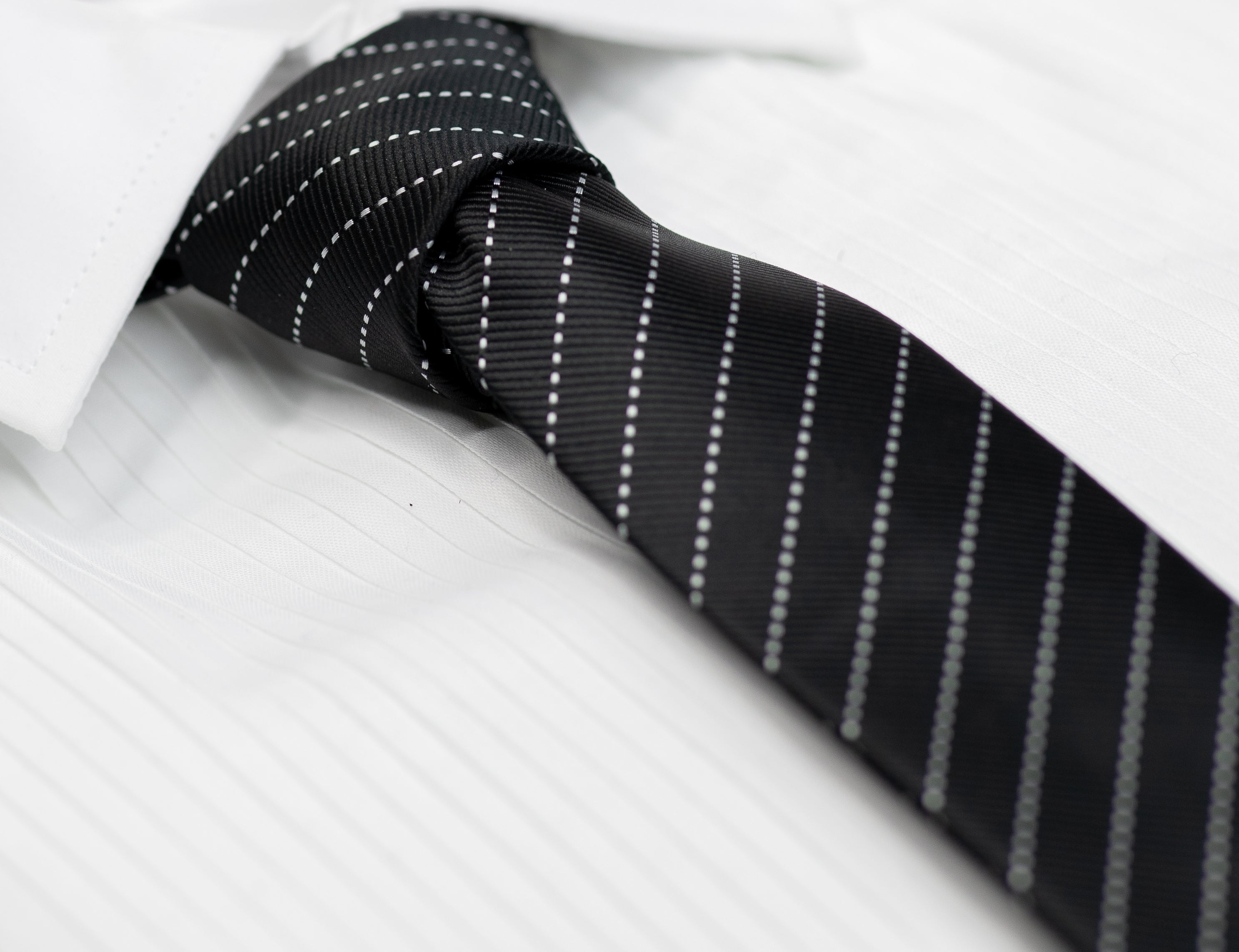 Black & White Striped Tie