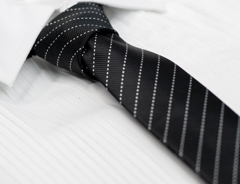 Black & White Striped Tie