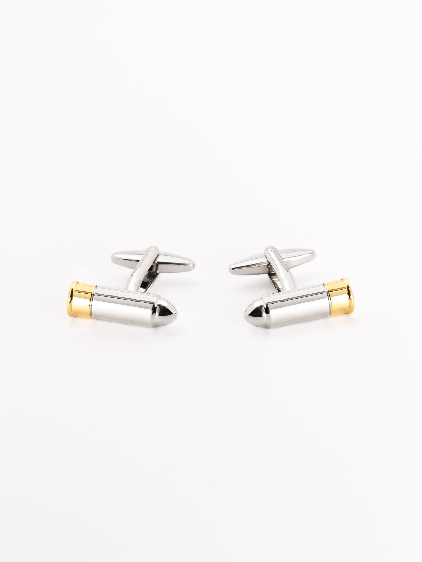 Silver 2 Tone Bullet Cufflinks