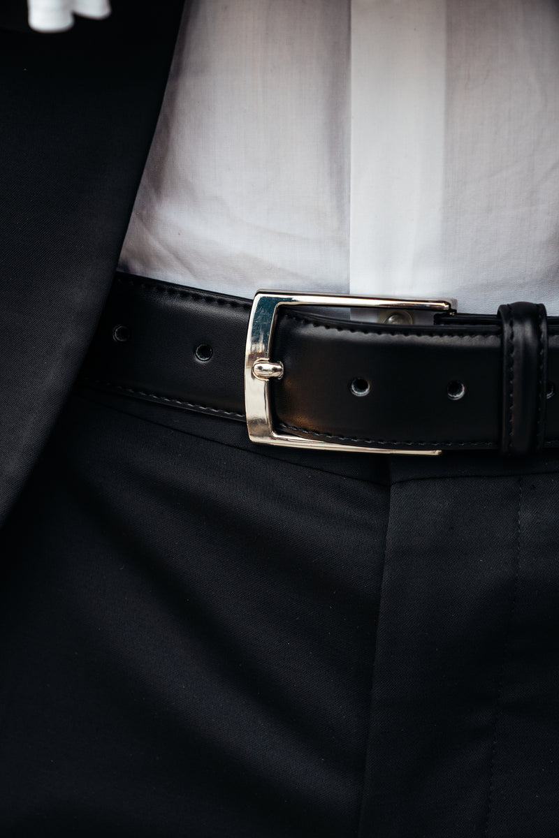 All Black Leather Belt